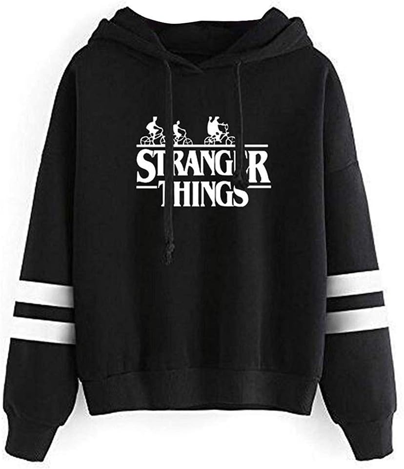 PZJ Women's Stranger Things Sweatshirt Teen Girls Letter Printed Pullover Hoodie Long Sleeve Casual Streetwear Hoody Jumper Top