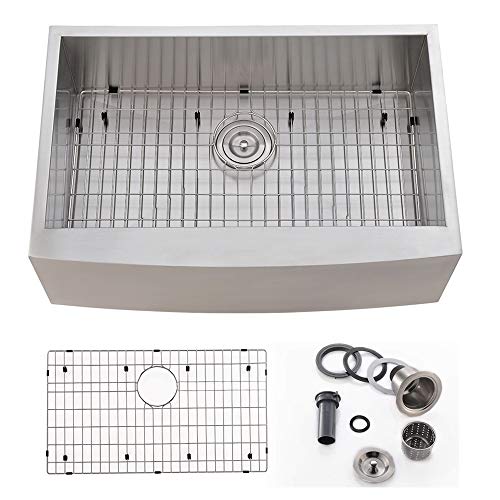 Bokaiya 33 Inch Farmhouse Sink Apron Front Deep Single Bowl 16 Gauge