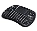 LotFancy 2.4G Wireless Mini Keyboard Touchpad with Mouse Combo for PC/Google Android TV Box/Xbox360/PS3/HTPC/IPTV, LED Backlit, Rechargeable Li-ion Battery, Black