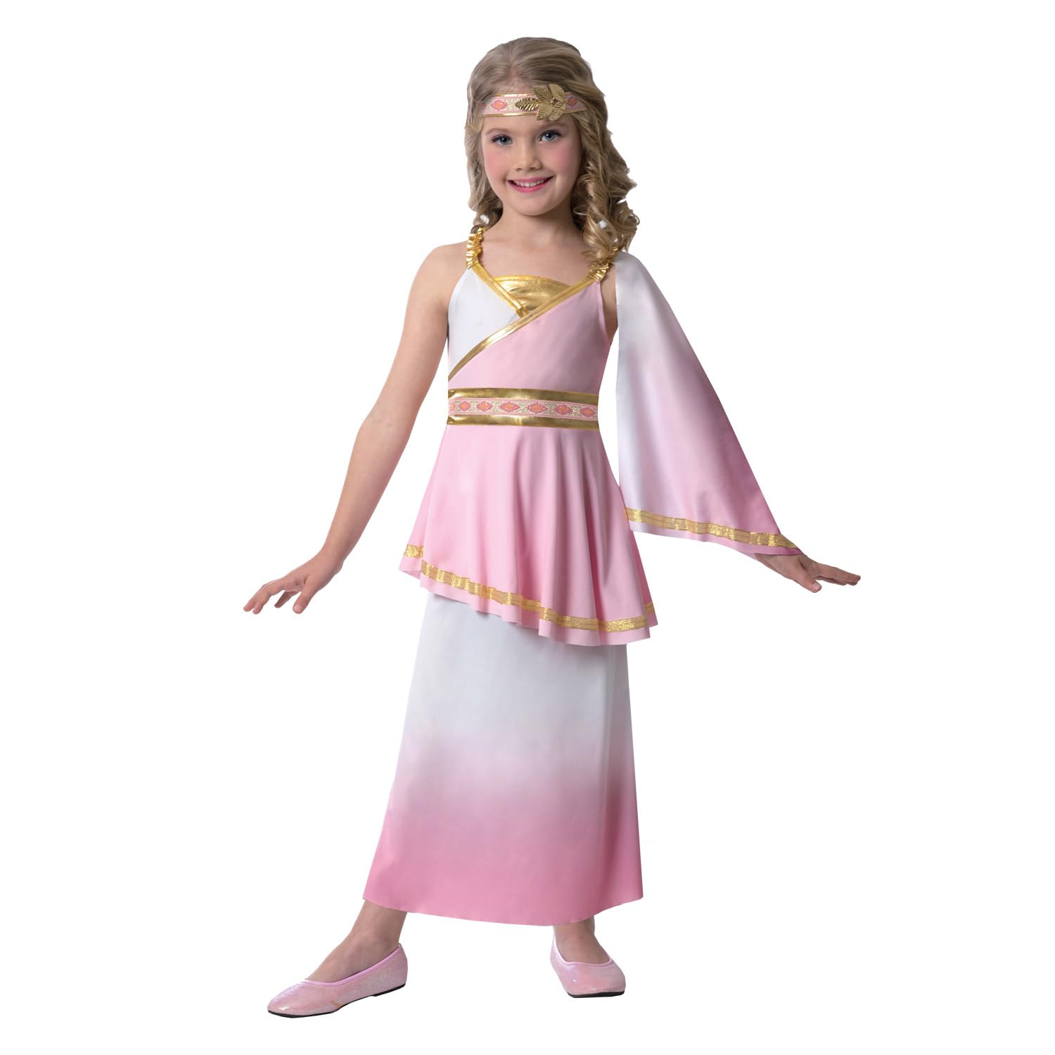 amscan (PKT) (Fix 3/3) (9904479) Child Girls Pink Roman Goddess Costume (4-6yr)