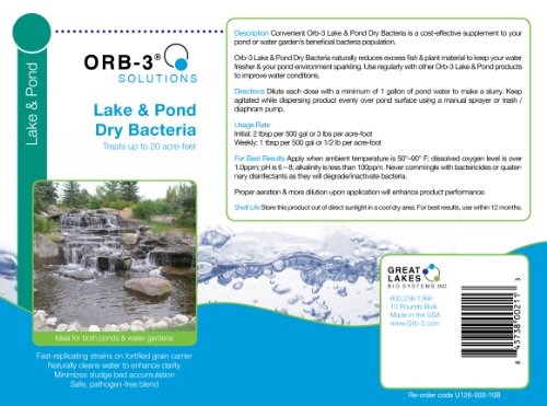 Orb-3 Lake and Pond Dry Bacteria Pail Bulk, 10-Pound