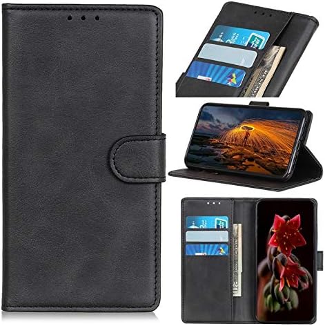 JINXIUS Phone Case, Premium Solid Color Classic Flip PU Leather Wallet Case Cover Compatible with Nokia 2.3 (Color : Black)