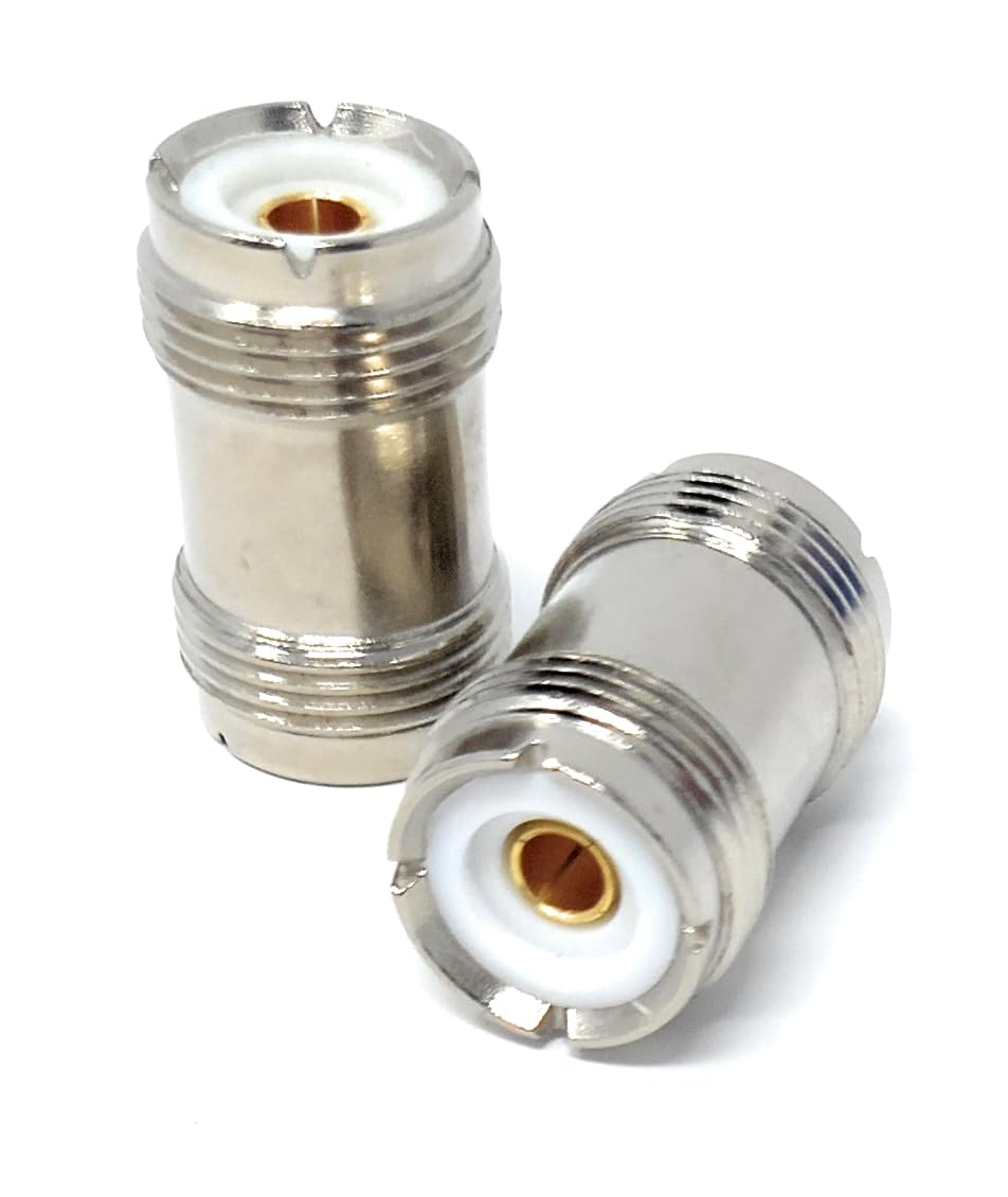 DRUT 2pcs. UHF PL-259 Female to UHF PL-259 Female Coaxial Adaptor Connector, Coupler Joiner, Gender Changer for CB Ham Radio Antenna