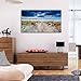 YuanKanJu Wall Decor for Bedroom Beach Blue sea Waves Footprints Ocean Art Large Modern Artwork Canvas Wall Art Prints Contemporary Pictures Framed Ready to Hang for Home Decoration
