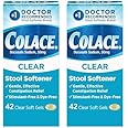Colace Clear Stool Softener Soft Gel Capsules Constipation Relief 50mg Docusate Sodium Doctor Recommended 42ct (Pack of 2)