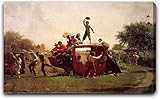 The Old Stagecoach by Eastman Johnson - 15" x 26" Gallery Wrapped Canvas Art Print - Ready to Hang
