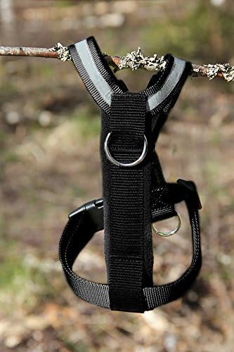 FinNero Pet Products, Finland - Non-Pull SALON Harness for Dogs, Sizes: XS to L, Front loading harness (M, Black)
