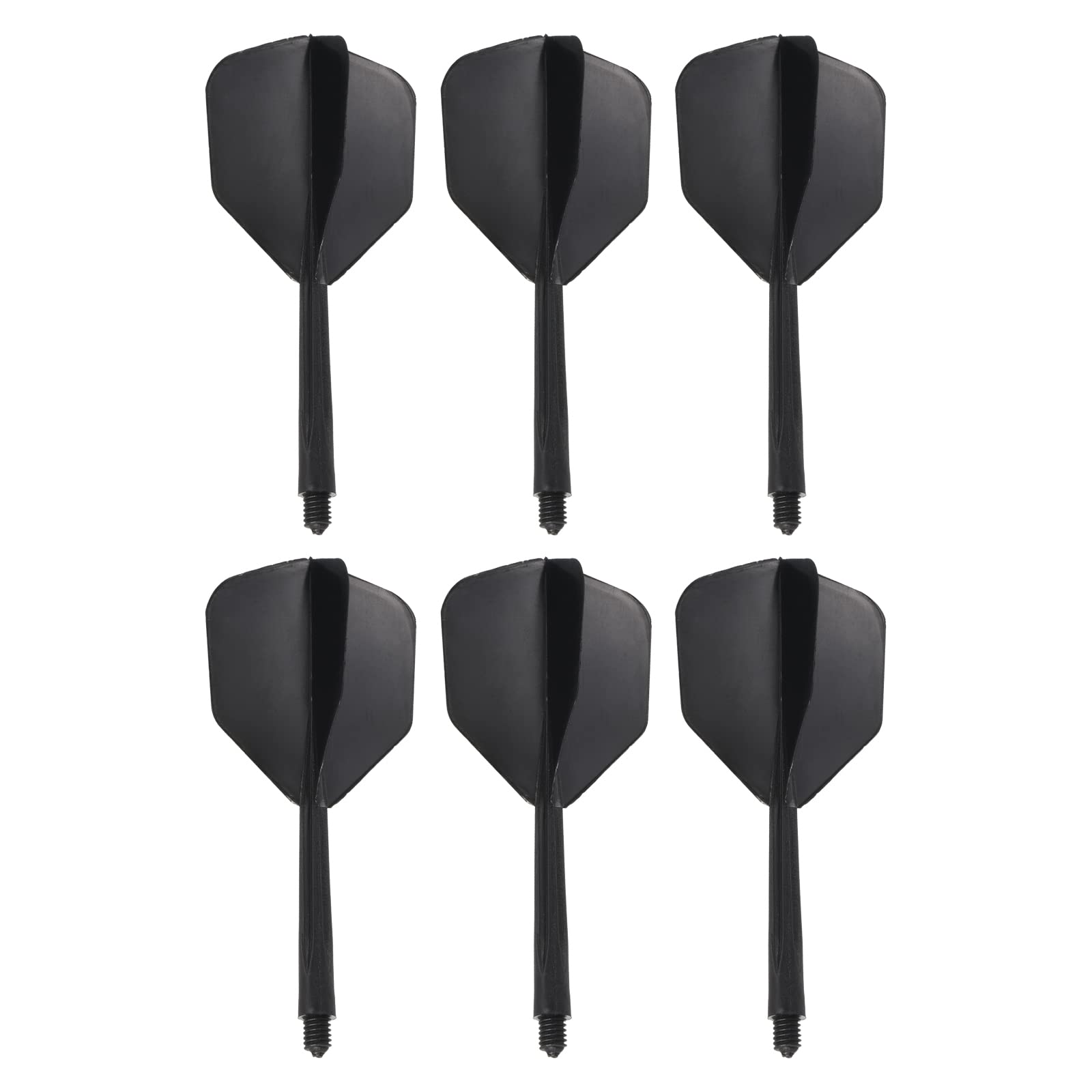 PATIKIL Integrated Dart Shaft & Flights, 6 Pack Durable Plastic Dart Flight Set, Black