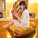 3D Simulation Bread Plush Pillow,Soft Butter Toast Bread Food Pillow Lumbar Back Cushion Stuffed Toy for Home Decor (31.5'', Tan)