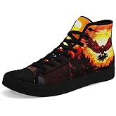 coolcustomize Unisex Skull High Tops for Women Cool Design Black Canvas Shoes Classic Lace Up Fashion Sneakers Streetwear