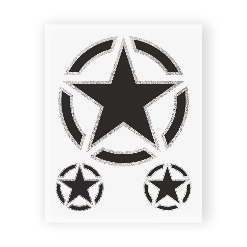 Supershaped Die-Cut Sticker Military Star, Tab, 10 x 12 cm