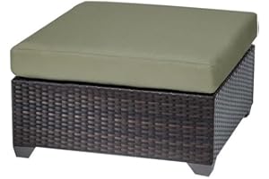 TK CLASSICS TKC Belle Patio Wicker Ottoman in Cilantro