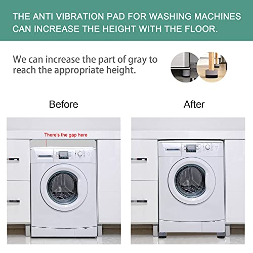 Anti-Vibration Pads for Washing Machines Anti-Walk and Noise Reduction Foot Pads for Washer and Dryer Support Pack of 4 (4pcs)