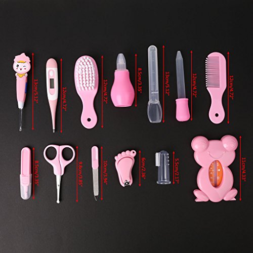 Abicial 13pcs/Set Newborn Baby Kids Nail Hair Health Care Thermometer Grooming Brush Kit Blue Color - Thumbnail 3