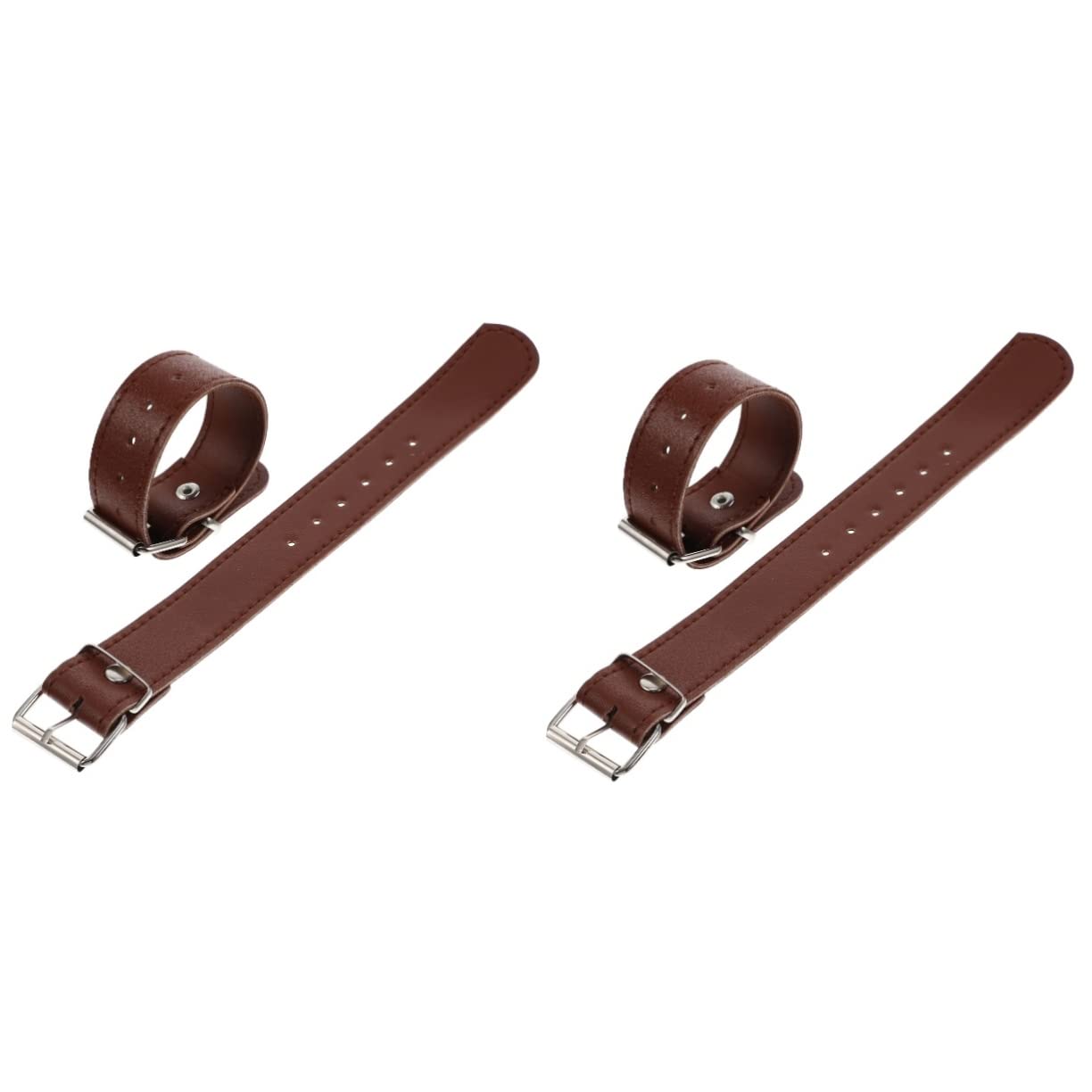 INOOMP 2 pairs Wicker Storage for Leather Scooter of Handlebar Handle Front Quick Multi-use Cycling Belt Replacement Release Metal Basket Brown Bike Strap Adjustable Children Straps