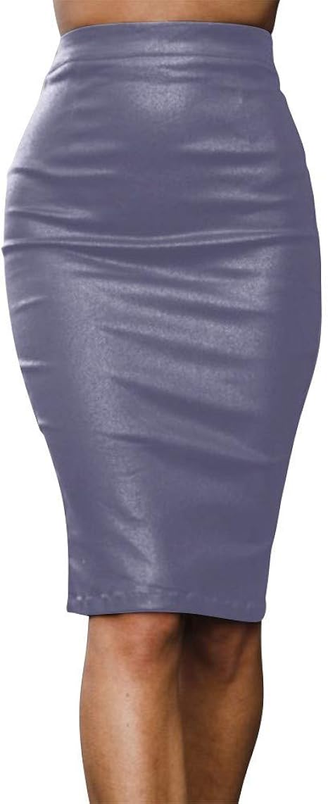 GORGLITTER Damen Minirock Mit Unterhose - PU Lederrock A-Linie