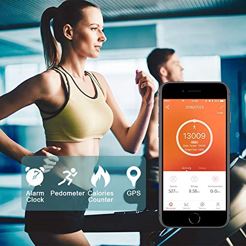 Lintelek Fitness Tracker, Heart Rate Monitor Activity Tracker Sleep Monitor, Measuring Calories Step Counter IP67 Waterproof Smart Watch Wearable Device for Men Women Kid Android iOS Veryfitpro - Thumbnail 5