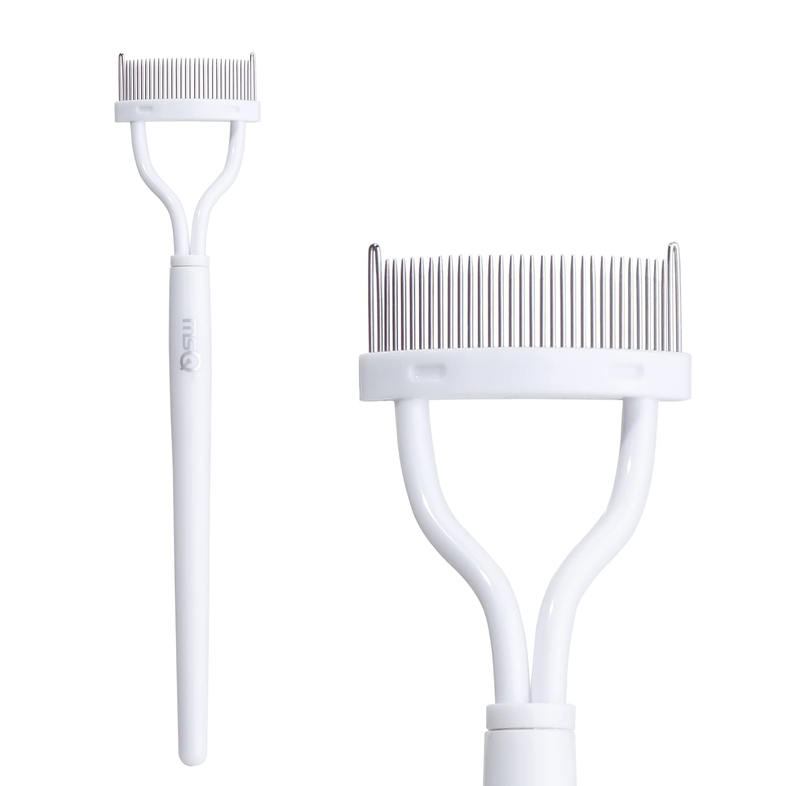 Photo 1 of Eyelash Comb MSQ Eyelash Separator Mascara Applicator Eyelash Definer With Comb Cover Arc Designed Cosmetic Brushes Tool White (1PCS)