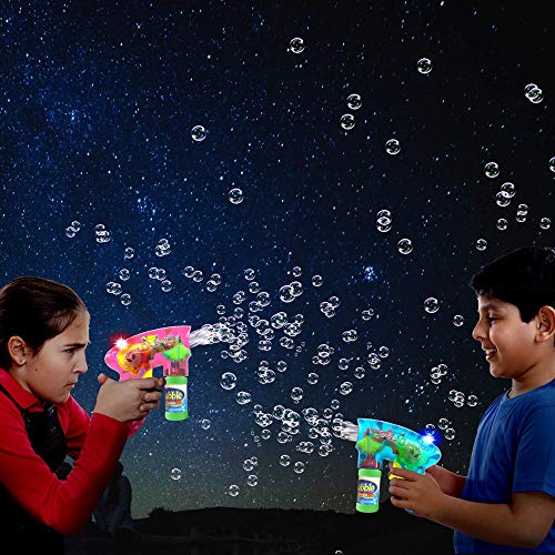 ArtCreativity Friction Powered Light Up Bubble Blaster Gun Set Set of