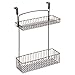 mDesign Metal Farmhouse Over Cabinet Kitchen Storage Organizer Holder or Basket - Hang Over Cabinet Doors in Kitchen/Pantry - Holds Dish Soap, Window Cleaner, Sponges - 2 Pack - Bronze