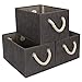 StorageWorks Storage Baskets, Large Fabric Storage Bins with Cotton Rope Handles, Taupe, Brown & Beige, 3-Pack