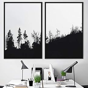 signwin 2 Piece Framed Canvas Wall Art Misty...