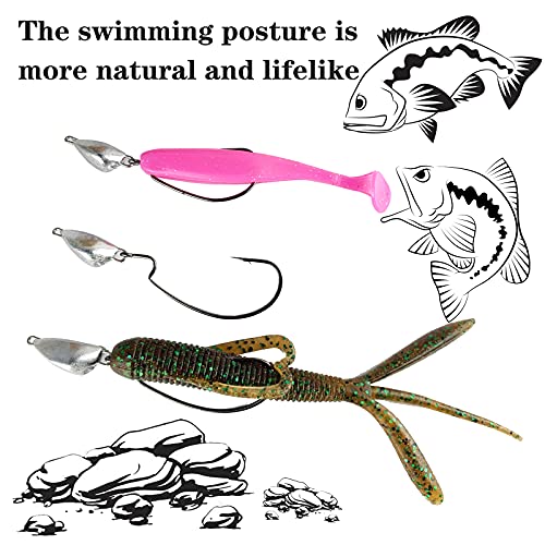 Swing Jig Heads 20Pack Wobble Head with Hook for Bass Fishing Swimbait