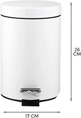 Crystals Small Pedal Bin with Lid 3 Litre Stainless Steel Bathroom Bin White view 3