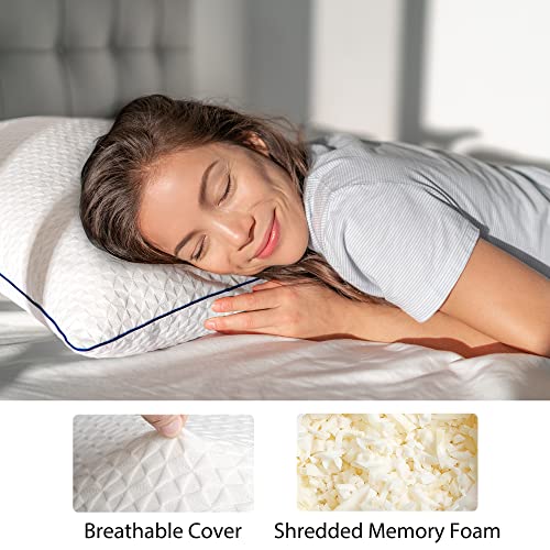 viewstar Shredded Memory Foam Pillows, Pillows Queen Size Set of 2