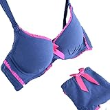 ROPALIA Women's Cotton Lingerie Push Up Bra Underwear Panties Set Padded Up Bra