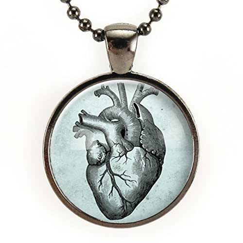 thumbnail image 2 of Sterling Silver Engraved Anatomical Heart Necklace 2 of 10