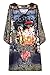 Urban CoCo Women Bohemian Neck Tie Floral Print Ethnic Style Shift Dress (Small, Pattern 13)