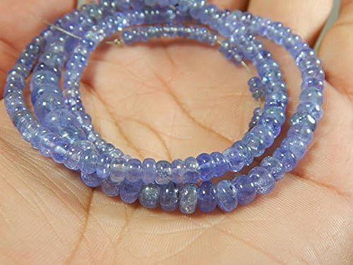 Natural Tanzanite Smooth Beads Rondelle Shape Size 5x7 mm 18"Inches