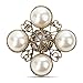 Fashion jewelry designer faux imitation pearl statement brooch pin for women (Gold five)