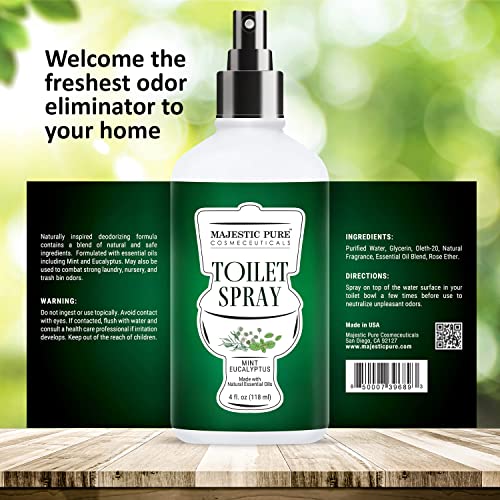 MAJESTIC PURE Mint Eucalyptus Toilet Spray With Natural Essential
