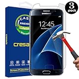 Galaxy S7 Screen Protector, [3 PACK] cresawis Glass Protector [Tempered Glass] 9H Hardness, Bubble Free [Case Friendly]