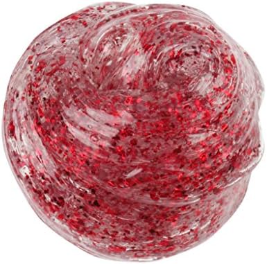 Entireface Slime Toys Colorful Tin Foil Mixing With Clear Slime,Scented Stress Relief Gift for Kids and Adults (Red)