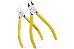 BOOSDEN Small Wire Cutters 2 Pack, 6 inch Wire Cutting Pliers, Dikes Spring Loaded Side Cutters, Flush Cut Pliers, Precision Wire Cutters for Crafting/Artificial Flowers/Jewelry Making