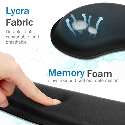 JSD Gel Mouse Pad with Wrist Rests and Memory Foam Keyboard Wrist Rest