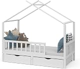 VitaliSpa Franka White House Bed 80x160 cm with 2 Drawers & Mattress view 7