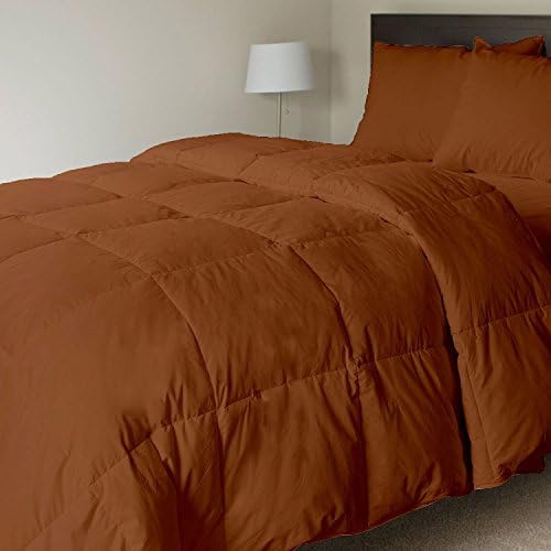 New York Mercado 100% Organic Cotton Comforter Luxury and Premium Quality Quilted with Corner Tabs 500 GSM GOTS Certified 800 TC All Season Warm Fluffy Ultra-Soft Comforter Full/Queen, Chocolate