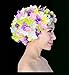 SUNSCSC Handicrafts Handmade Color Flowers Vintage Swim Cap