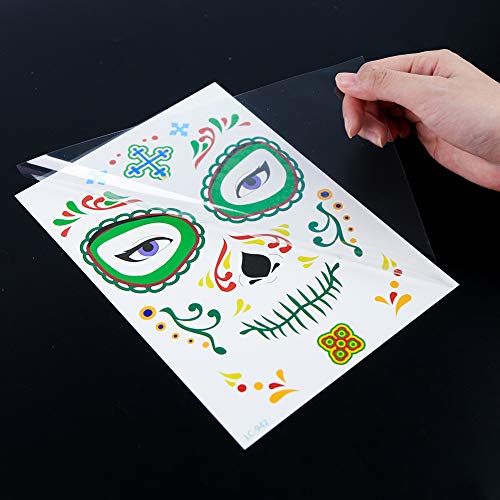 3 otters Halloween Temporary Face Tattoos, 19PCS Sugar Skull Face Tattoos Day of the Dead Temporary Face Tattoos Skeleton Face Stickers for Party Favor Supplies