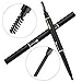 Eyebrow Pencil 2 Packs, Waterproof Smudge-Proof Brow Pencil with Brow Brush, Automatic Eye Brow Makeup Kit, Black