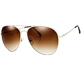 The Fresh Classic Aviator Frame Light Color Lens XL Oversized Sunglasses Gift Box
