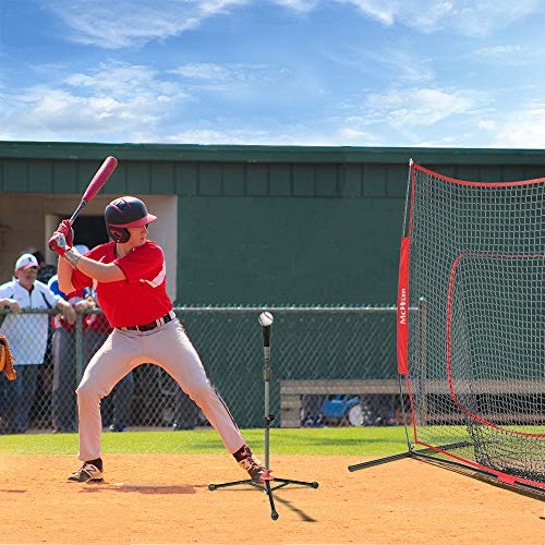McHom-7-x-7-Baseball-Softball-Net-Set-with-Travel-Tee-3-Weighted-Balls-Strike-Zone-Carry-Bag-for-Hitting-Pitching-Practice-Collapsible-and-Portable