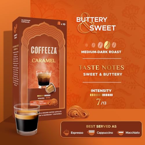 Coffeeza Flavoured Variety Coffee Capsules | Vanilla, Caramel & Hazelnut | Compatible with Nespresso Original Machines - Pack of 30 Pods