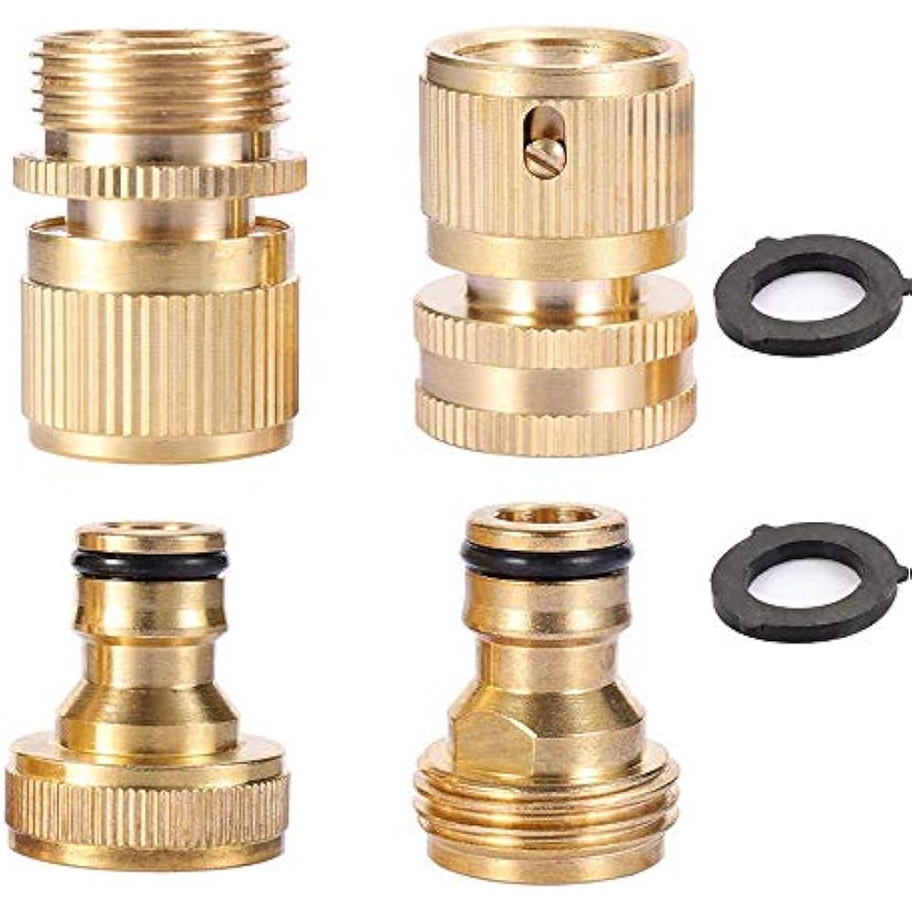 Garden Hose Quick Connector Brass End Nozzle Kit, Disconnect Fittings Male And eBay