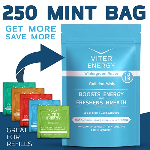 Viter Energy Caffeinated Mints 5 Flavor Sampler Pack. 40mg Caffeine