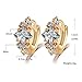 2 Pairs IBLUE Jewelry 18k Gold Cubic Zirconia Stud Earrings, Hypoallergenic, Nickel-free